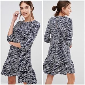 ASOS Closet Geometric Peplum Hem Dress
